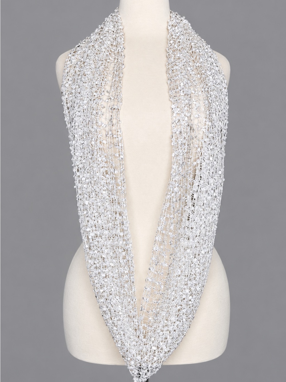 Elegant white Infinity Scarf Necklace